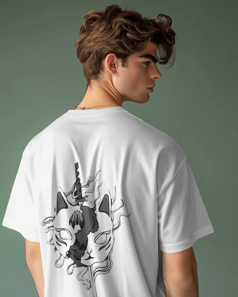 Doodly Clothing Men's Masked Oversized T-Shirt