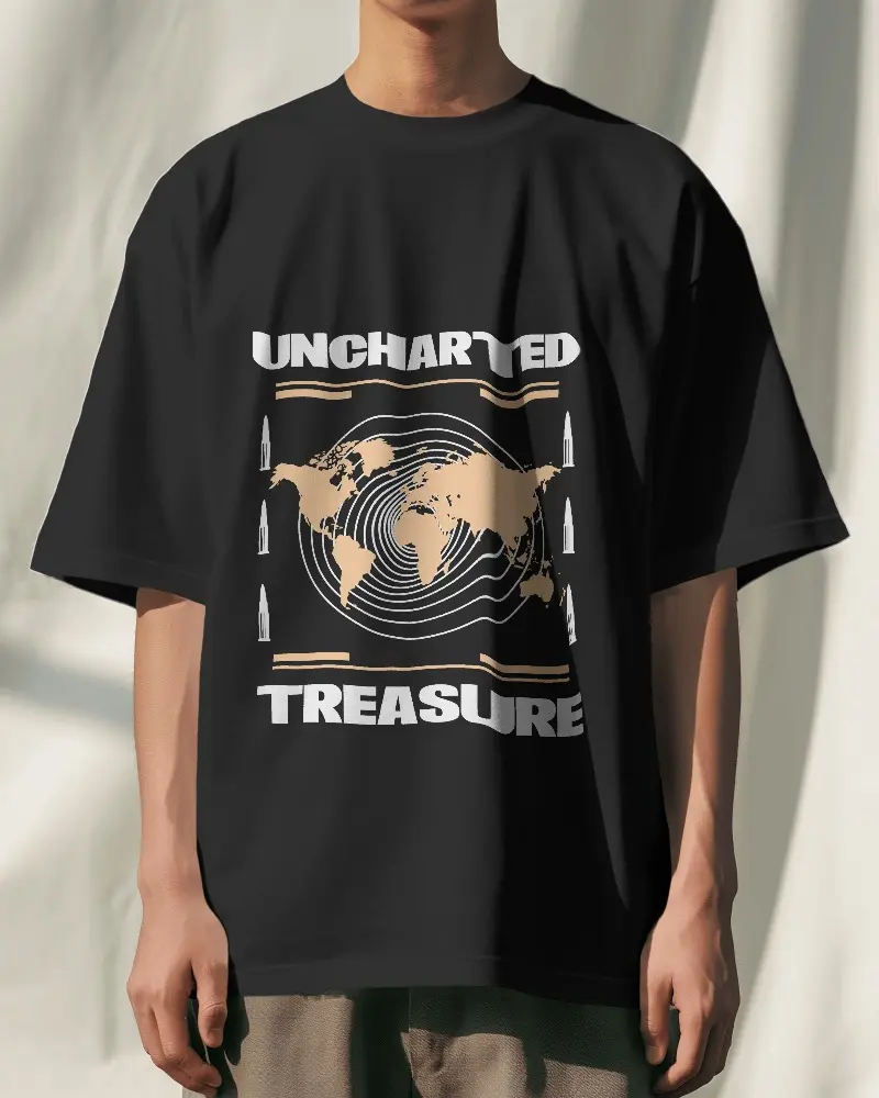 Doodly Clothing Men's Uncharted Treasure Oversize T-Shirt