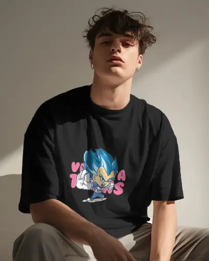 Doodly Clothing Men's Vageta Oversized T-Shirt