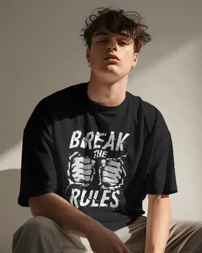 Doodly Clothing Men's Breaking Rules Oversize T-Shirt