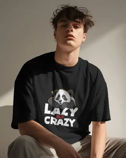 Doodly Clothing Men's Lazy Crazy Oversize T-Shirt
