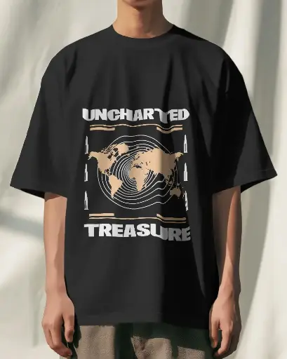 Doodly Clothing Men's Uncharted Treasure Oversize T-Shirt