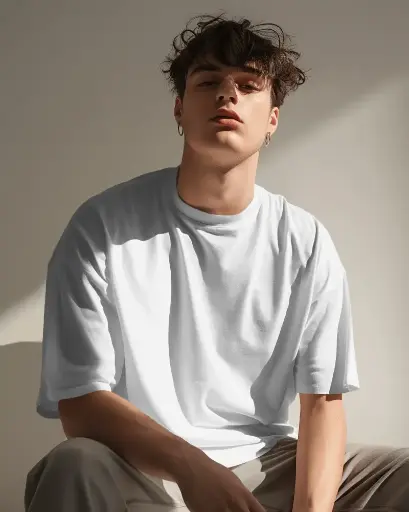 Doodly Clothing Men's Plain Oversize Fit T-Shir