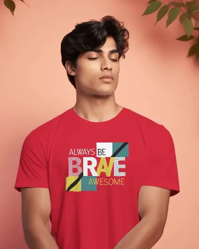Doodly Clothing's Men's Regular Fit Brave T-Shirt