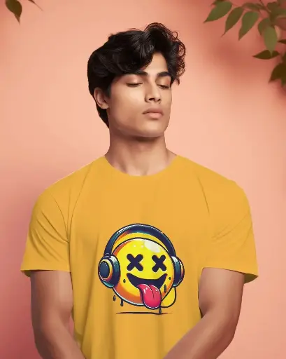 Doodly Clothing's Men's Smiley Regular Fit T-Shirt